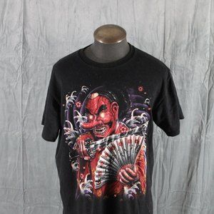 Retro Graphic T-shirt - Tengu Mask Warrior with Fan Big Graphic - Men's XL